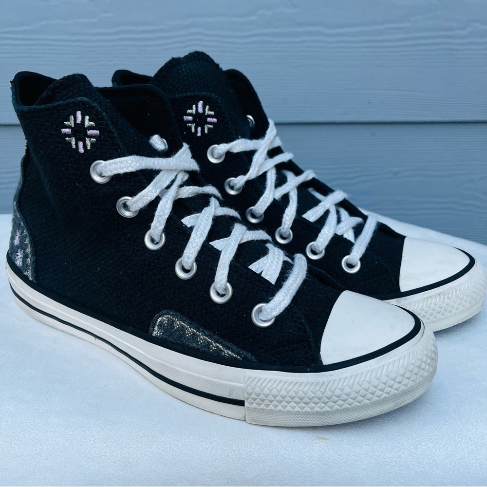139 Converse Chuck Taylor All Star floral embroidery sneakers in black US  7